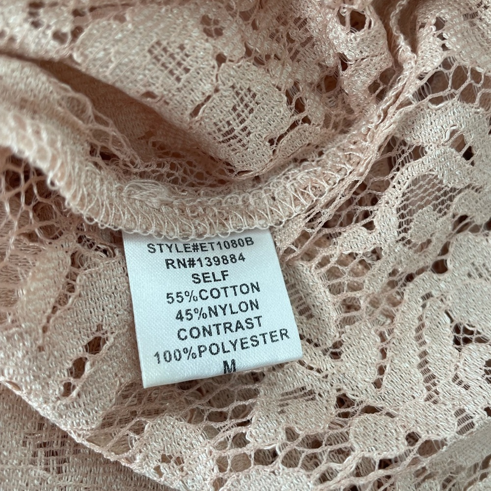 Elegant Lace and Tulle Top with Pearl Details - Picture 7 of 10